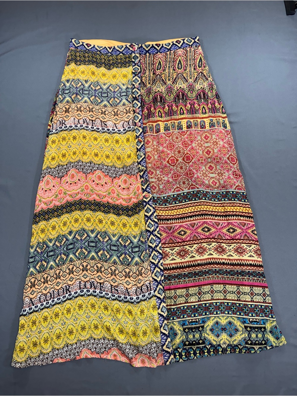 Desigual Vibrant Patchwork Maxi Skirt in Yellow, Pink, Blue & Green - Picture 2 of 7